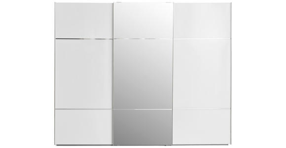 SCHWEBETÜRENSCHRANK 271/223/68 cm 3-türig Weiß - Chromfarben/Weiß, KONVENTIONELL, Glas/Holzwerkstoff (271/223/68cm) - Novel