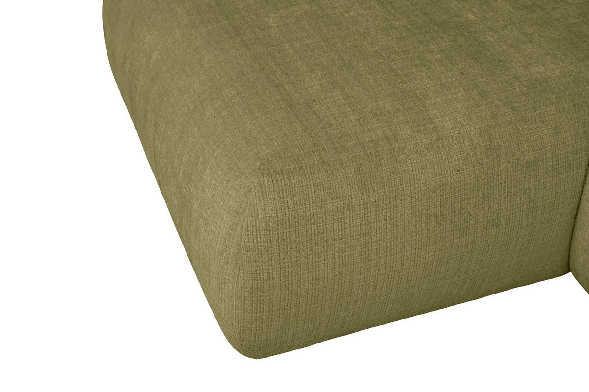 ECKSOFA Olivgrün Chenille Zierkissen, Rückenkissen, Rücken echt  - Schwarz/Olivgrün, MODERN, Kunststoff/Textil (188/276cm) - Milino
