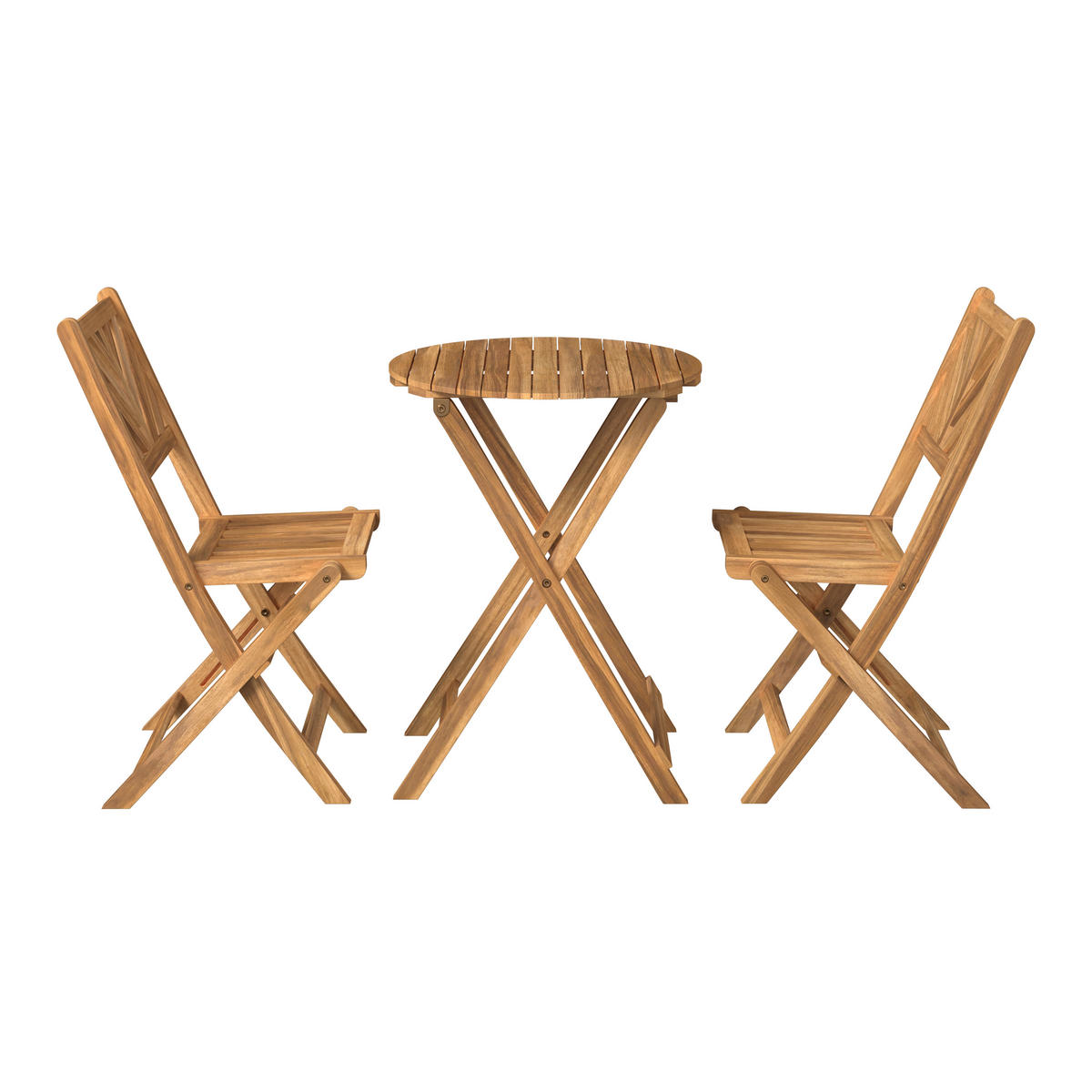 BALKONSET   - Akaziefarben, MODERN, Holz (57/57/74cm) - Ambia Garden