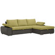 ECKSOFA in Flachgewebe Gelb, Grau  - Gelb/Grau, Design, Kunststoff/Textil (271/175cm) - Xora