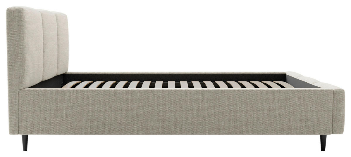 POLSTERBETT Lattenrost, Bettkasten 160/200 cm  in Taupe  - Taupe/Schwarz, Design, Holz/Textil (160/200cm) - Boxxx