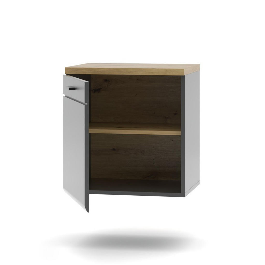 Thumbnail - Mid.you Lowboard, Graphit, Eiche Artisan, Holzwerkstoff, 50x53x40 cm, Typenauswahl, Wohnzimmer, Wohnwände, Lowboards