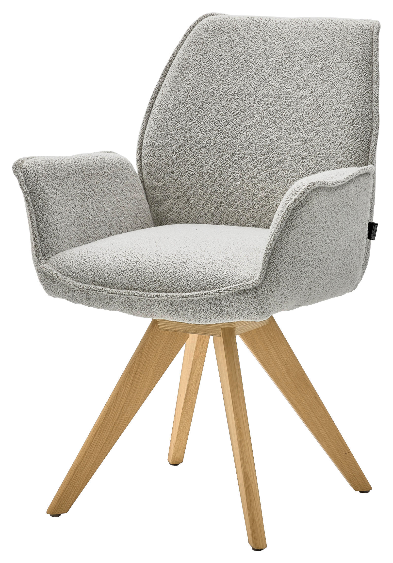 ARMLEHNSTUHL  in Bouclé  - Wildeiche/Eichefarben, Design, Holz/Textil (63/91/65cm) - Musterring