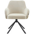 ARMLEHNSTUHL  Sitzfläche 360° drehbar, automatische Rückholfunktion Webstoff  - Beige/Schwarz, Design, Textil/Metall (62/86/65cm) - Carryhome