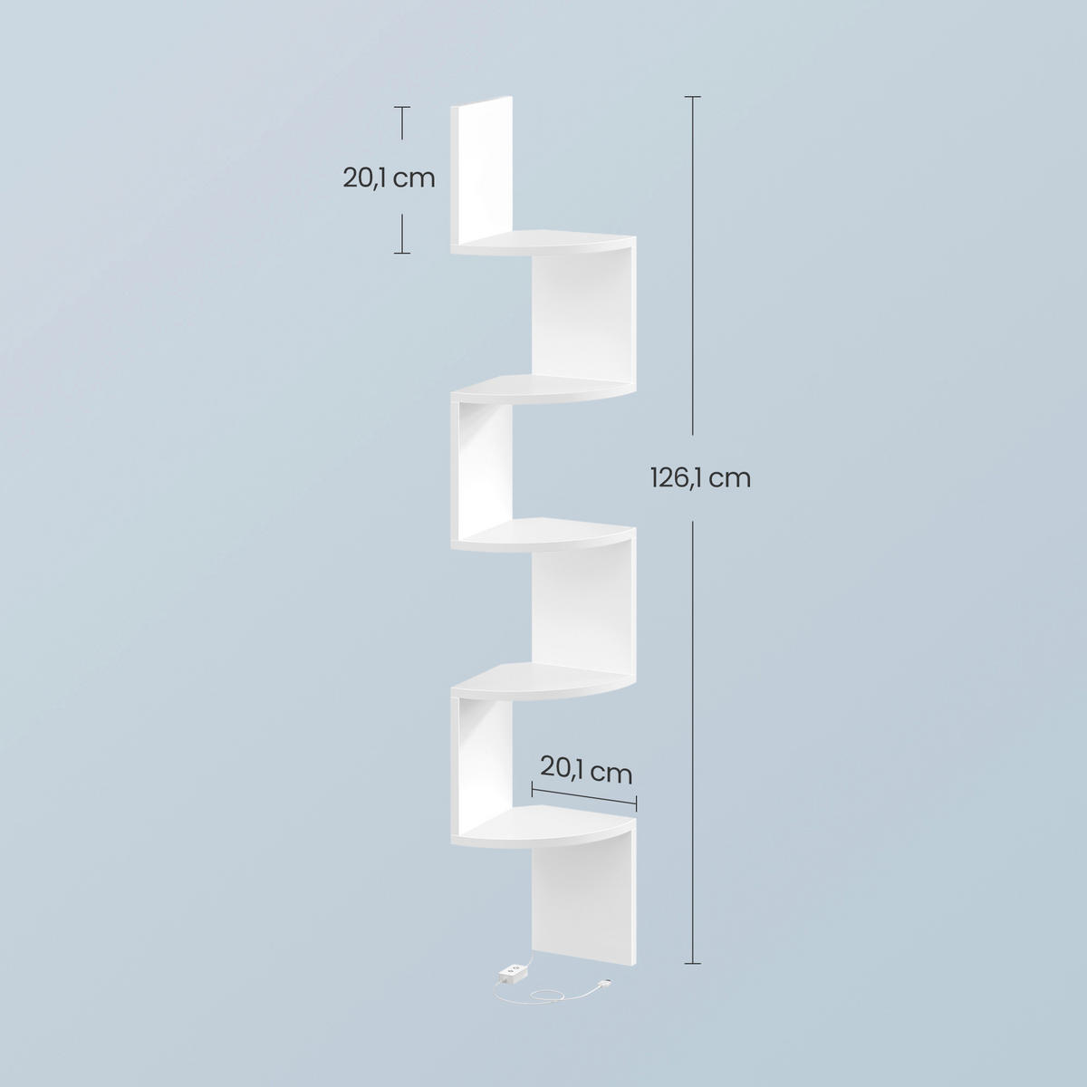 ECKREGAL - Weiß, Trend, Holzwerkstoff (20,1/126,1/20,1cm) - Boxxx