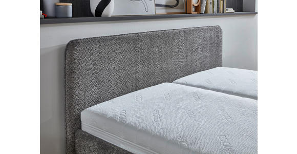 POLSTERBETT Grau 160/200 cm  - Buchefarben/Grau, KONVENTIONELL, Holz/Holzwerkstoff (160/200cm) - Carryhome