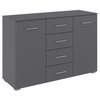 KOMMODE , 120/81/42 cm, 4 Schublade(n)  - Silberfarben/Grau, KONVENTIONELL, Holzwerkstoff/Kunststoff (120/81/42cm) - home24