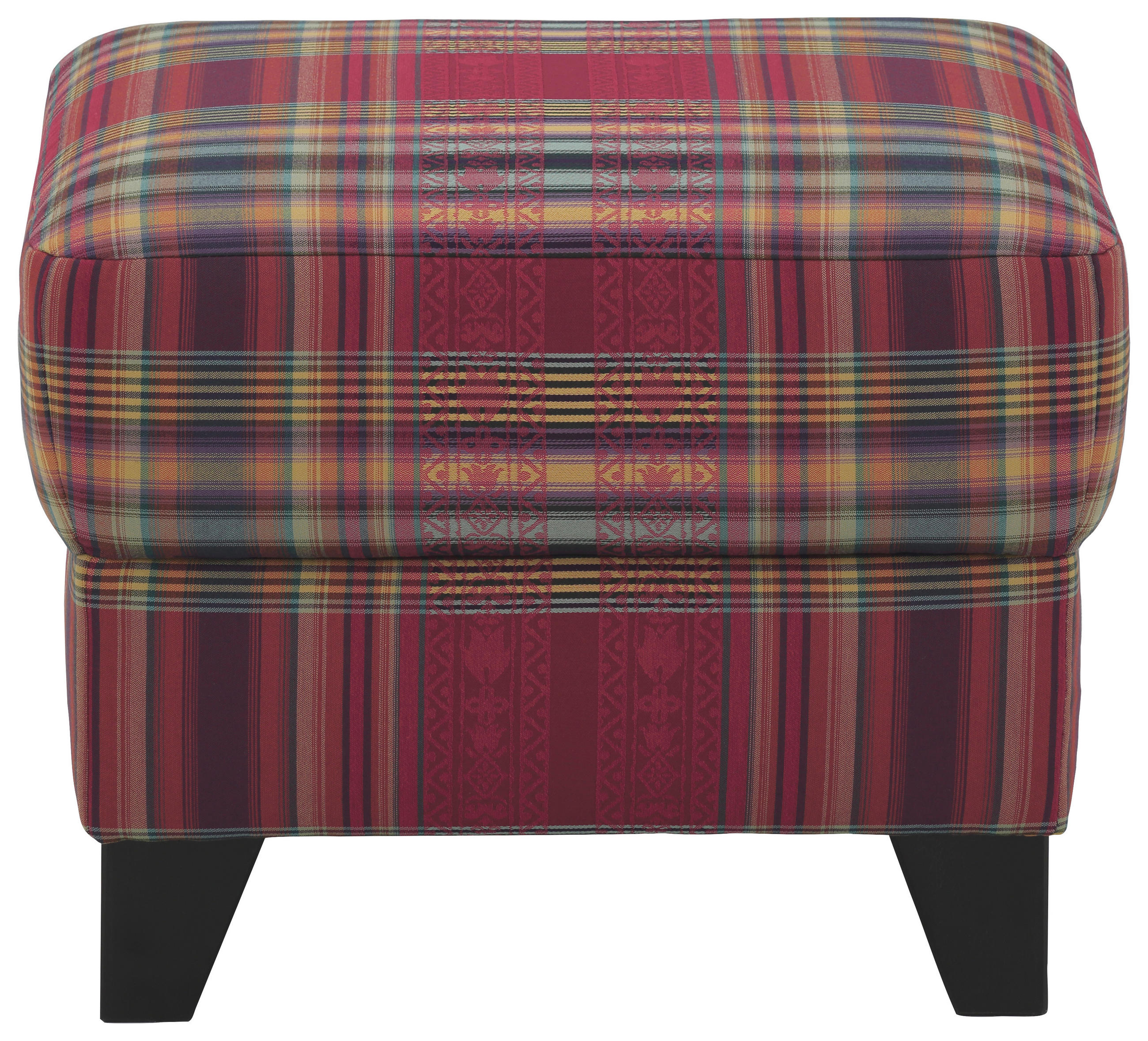 HOCKER Flachgewebe Dunkelrot, Weinrot  - Weinrot/Schwarz, KONVENTIONELL, Holz/Textil (56/44/52cm) - Elegando