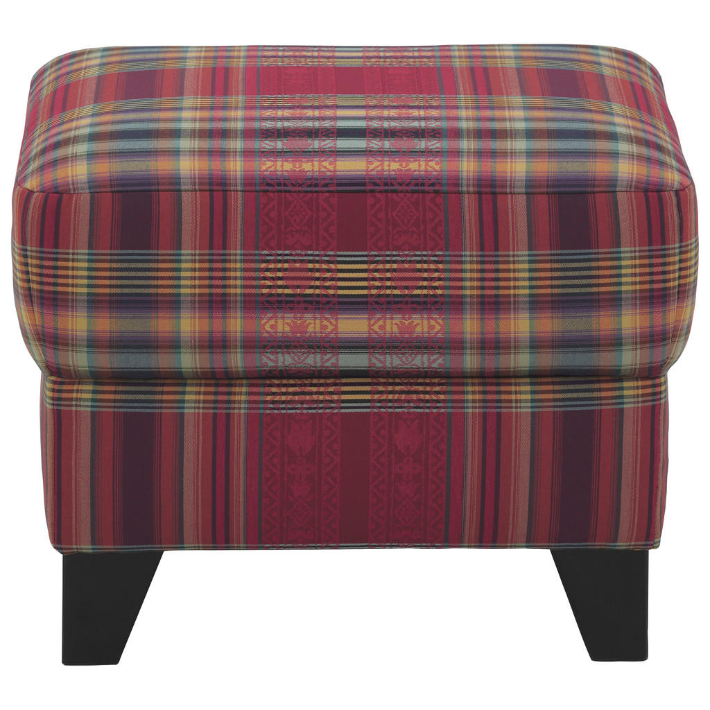 Thumbnail - Elegando Hocker, Dunkelrot, Weinrot, Textil, Buche, Karo, rechteckig, 56x44x52 cm, Goldenes M, Made in Germany, Dgm, Fuß...
