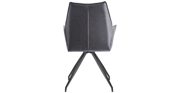 ARMLEHNSTUHL in Eisen Lederlook, Struktur - Hellgrau/Schwarz, Design, Textil/Metall (63/91/60cm) - Carryhome