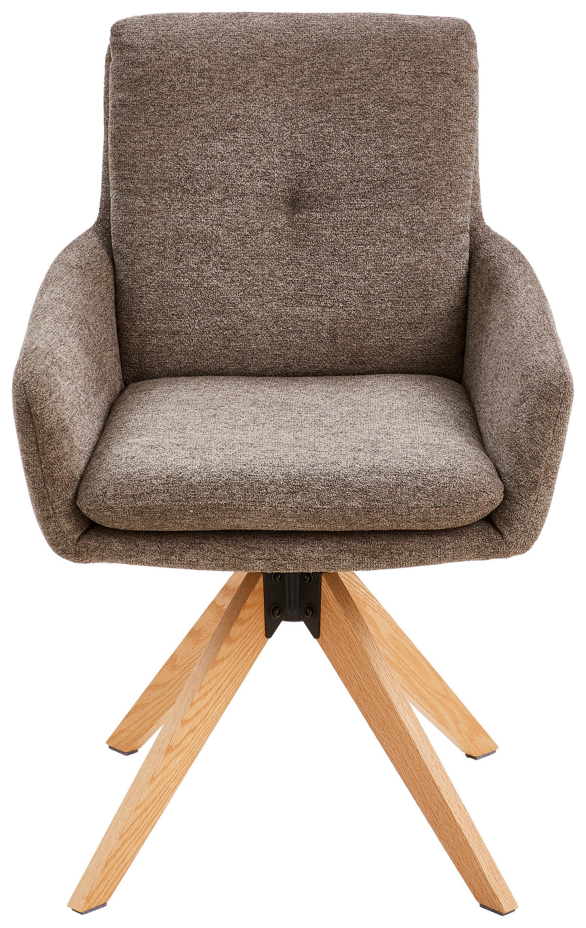 ARMLEHNSTUHL in Holz, Metall, Textil Braun  - Eichefarben/Braun, MODERN, Holz/Textil (59/91/64cm) - Livetastic