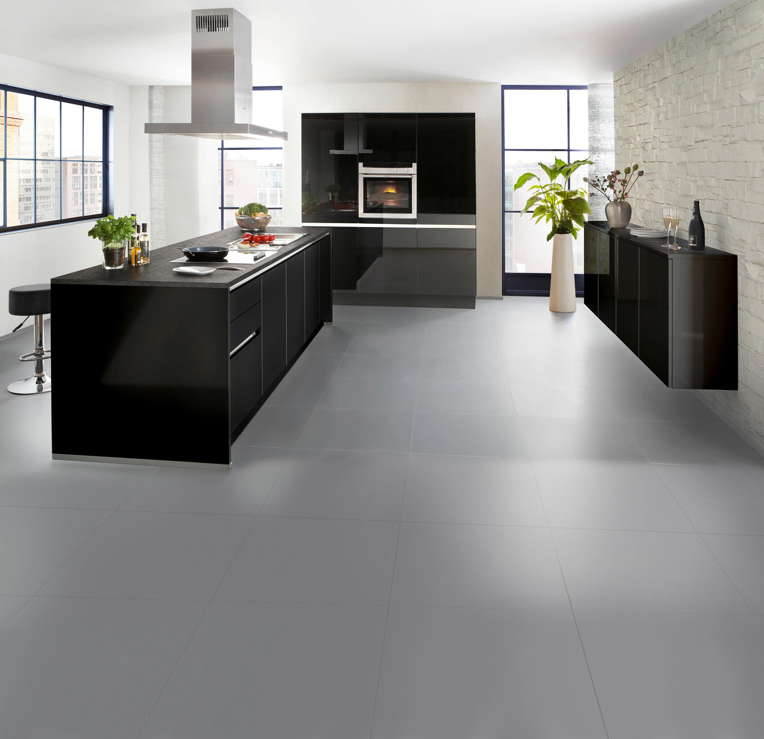 EINBAUKÜCHE   - Schwarz, Design, Holzwerkstoff - Dieter Knoll