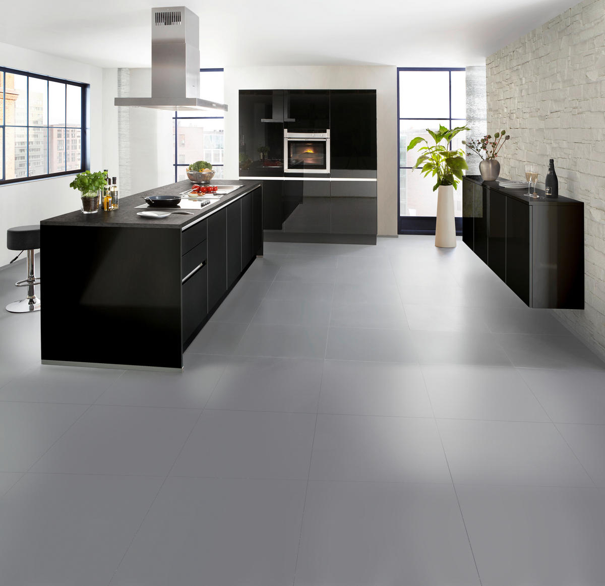 EINBAUKÜCHE   - Schwarz, Design, Holzwerkstoff - Dieter Knoll