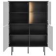 HIGHBOARD  in 91/141/41 cm  - Kaschmir/Schwarz, Design, Glas/Holzwerkstoff (91/141/41cm) - Voleo