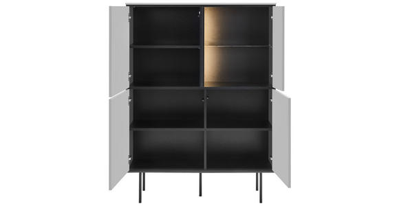 HIGHBOARD in 91/141/41 cm - Kaschmir/Schwarz, Design, Glas/Holzwerkstoff (91/141/41cm) - Voleo