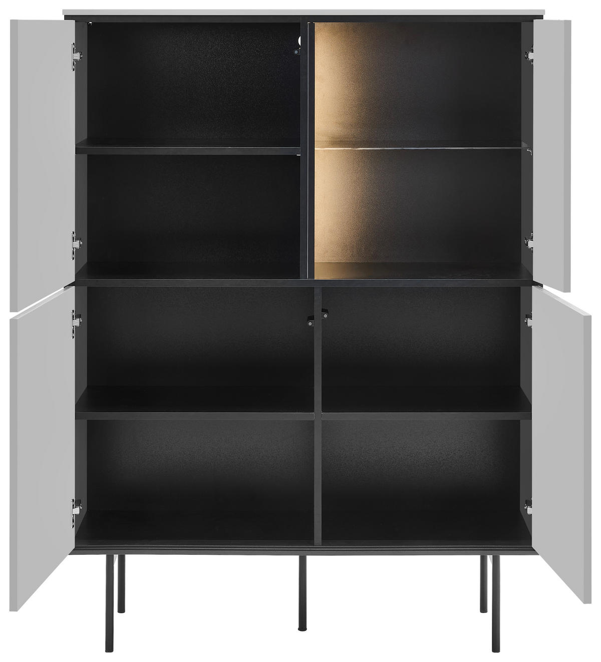 HIGHBOARD  in 91/141/41 cm  - Kaschmir/Schwarz, Design, Glas/Holzwerkstoff (91/141/41cm) - Voleo