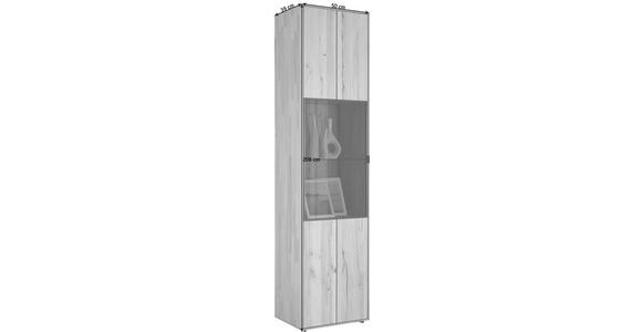 VITRINE in massiv Buche Anthrazit, Buchefarben - Anthrazit/Buchefarben, Design, Glas/Holz (50/206/39cm) - Valnatura