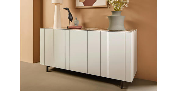 SIDEBOARD Perlmutt 180/85/45 cm - Perlmutt/Schwarz, Design, Holzwerkstoff/Metall (180/85/45cm) - Johann Jakob