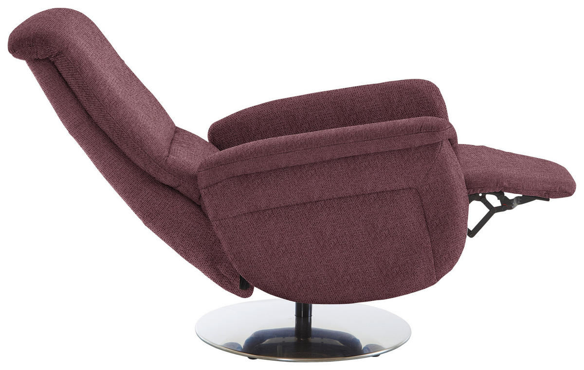 RELAXSESSEL in Textil Weinrot  - Edelstahlfarben/Weinrot, KONVENTIONELL, Textil/Metall (79/112/94cm) - Beldomo Premium