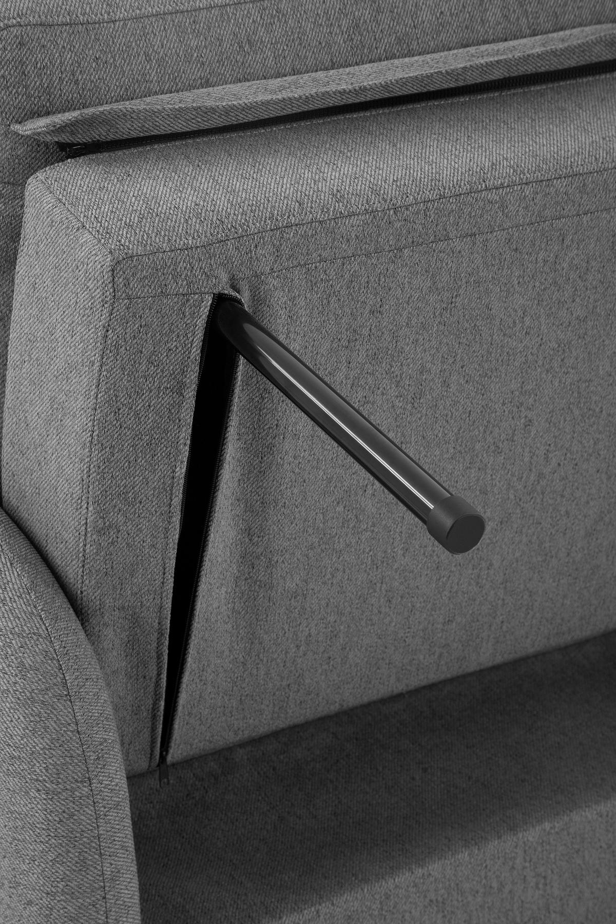 SCHLAFSESSEL Leinenoptik Dunkelgrau    - Dunkelgrau/Schwarz, Design, Kunststoff/Textil (102/94/95cm) - Livetastic