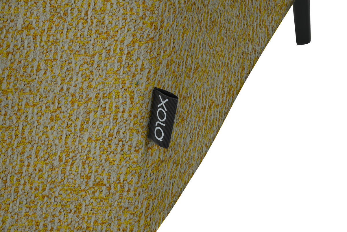 ECKSOFA in Struktur Gelb  - Gelb/Schwarz, Design, Textil/Metall (205/280cm) - Xora