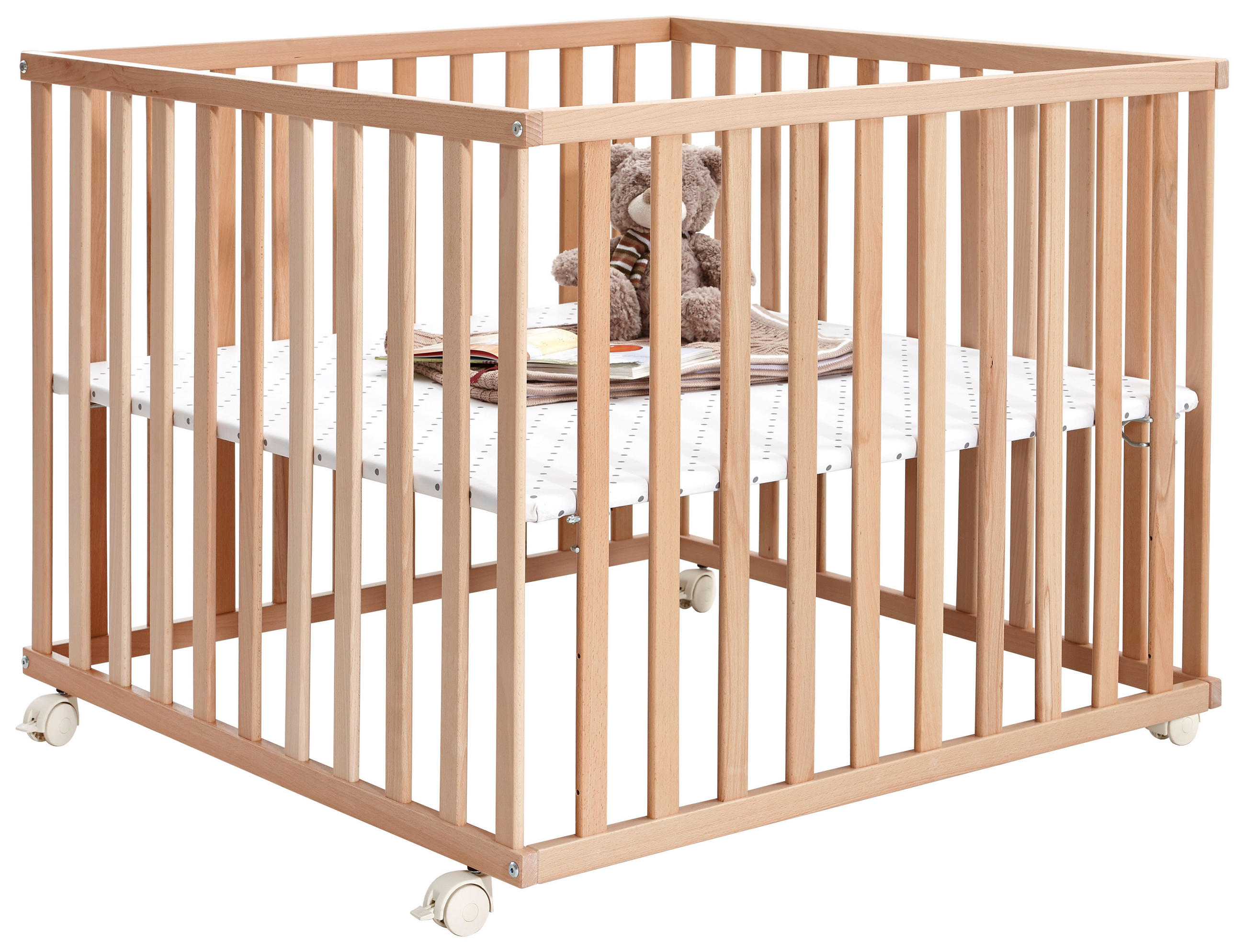 LAUFGITTER 97/97/70 cm  - Buchefarben, Basics, Holz/Kunststoff (97/97/70cm) - My Baby Lou