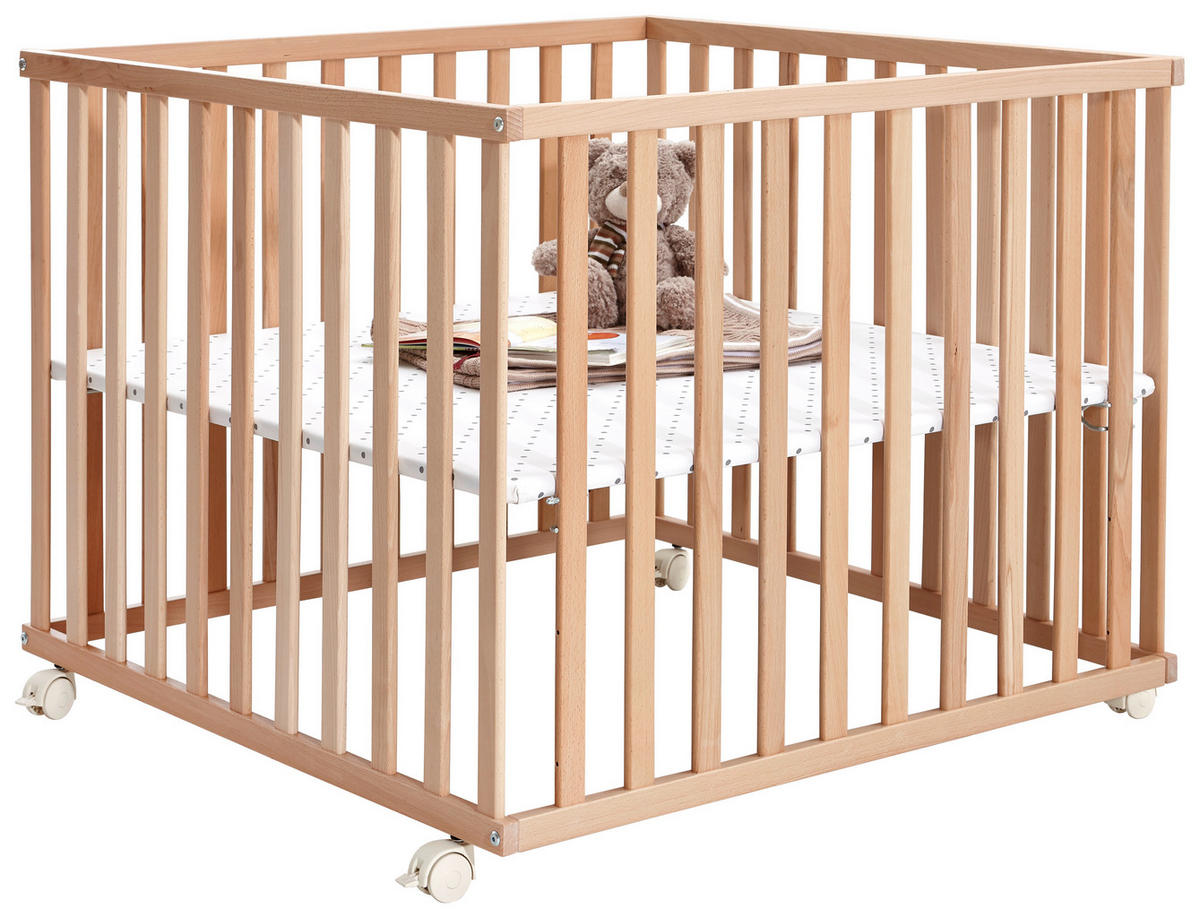LAUFGITTER 97/97/70 cm  - Buchefarben, Basics, Holz/Kunststoff (97/97/70cm) - My Baby Lou