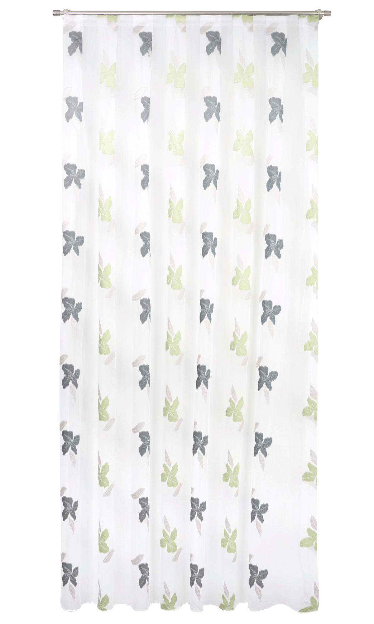 TKANINA ZA ZAVJESE zelena, bijela - bijela/zelena, Basics, tekstil (300cm)
