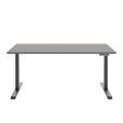 SCHREIBTISCH 160/75/72-122 cm  in Grau, Hickory  - Anthrazit/Grau, MODERN, Holzwerkstoff/Metall (160/75/72-122cm) - Novel