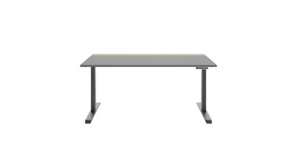 SCHREIBTISCH 160/75/72-122 cm  in Grau, Hickory  - Anthrazit/Grau, MODERN, Holzwerkstoff/Metall (160/75/72-122cm) - Novel