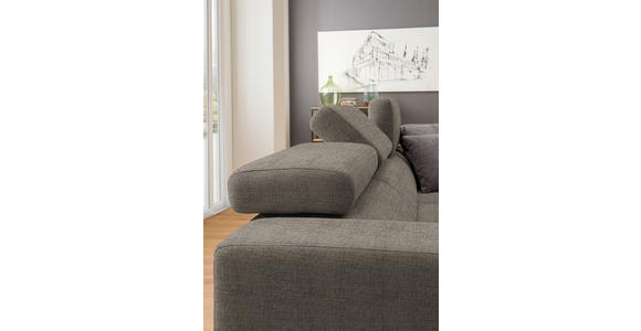 ECKSOFA in Chenille Hellbraun  - Chromfarben/Hellbraun, Design, Textil (301/207cm) - Xora