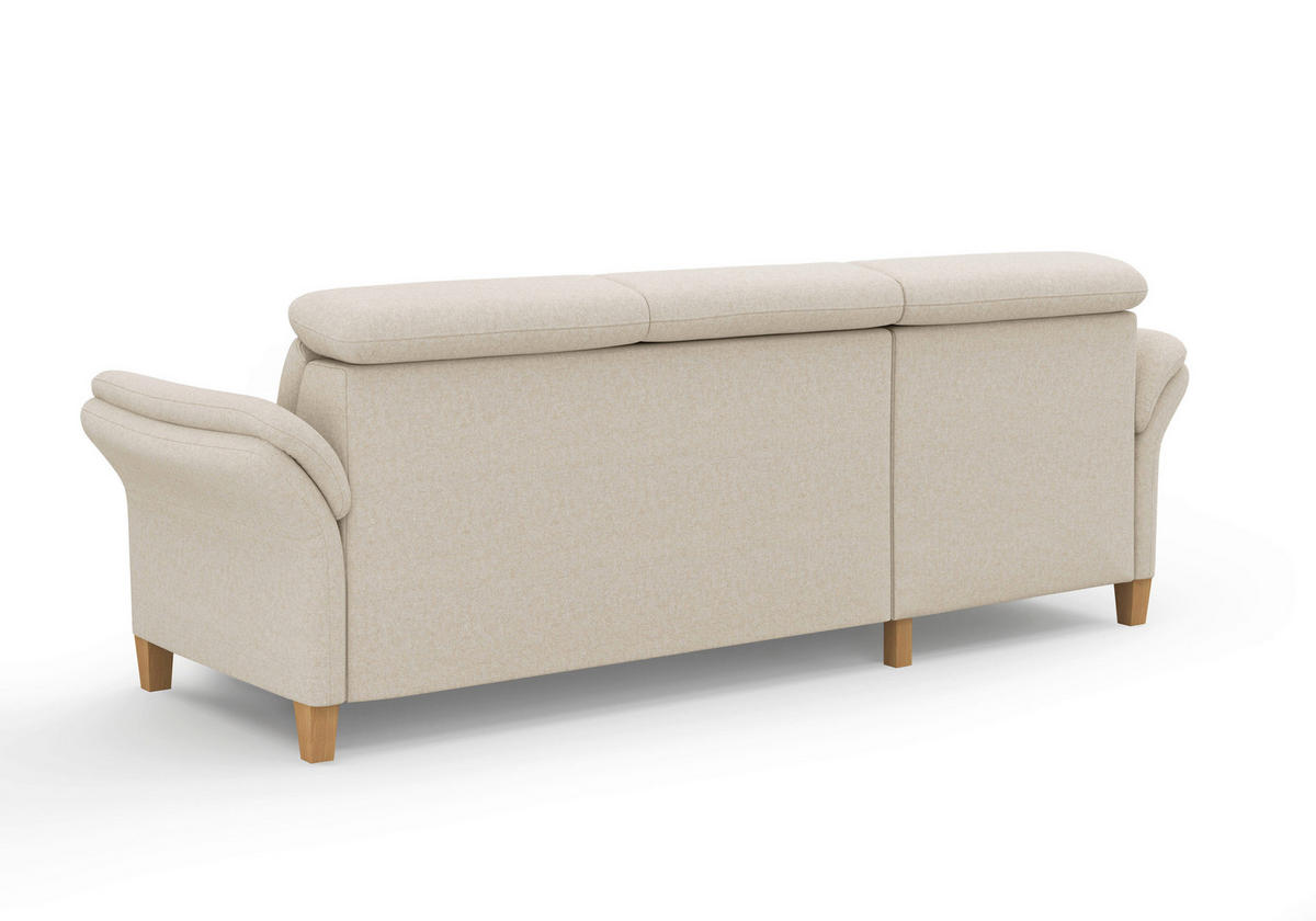ECKSOFA GLENDALE E Creme Flachgewebe  - Eichefarben/Creme, KONVENTIONELL, Holz/Textil (166/253cm) - Sit & More