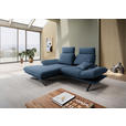 ECKSOFA  in Flachgewebe Blau  155/234 cm  - Blau/Schwarz, Design, Textil/Metall (155/234cm) - Dieter Knoll