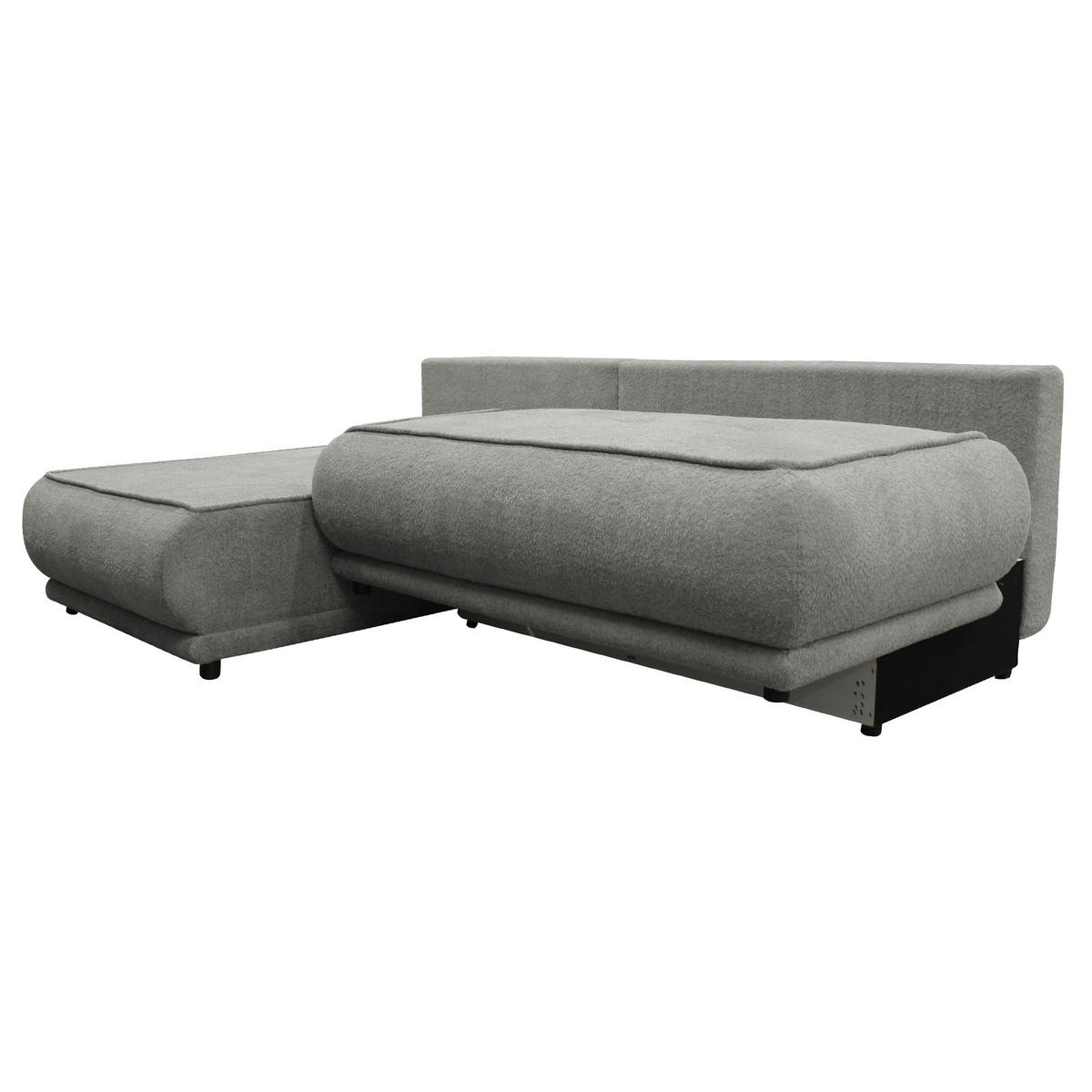 ECKSOFA PAROS Grau Bouclé  - Schwarz/Grau, Design, Kunststoff/Textil (179/277cm) - MID.YOU