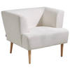 SESSEL in Flachgewebe Weiss  - Weiss/Buchefarben, Design, Holz/Textil (85/71/80cm) - MID.YOU