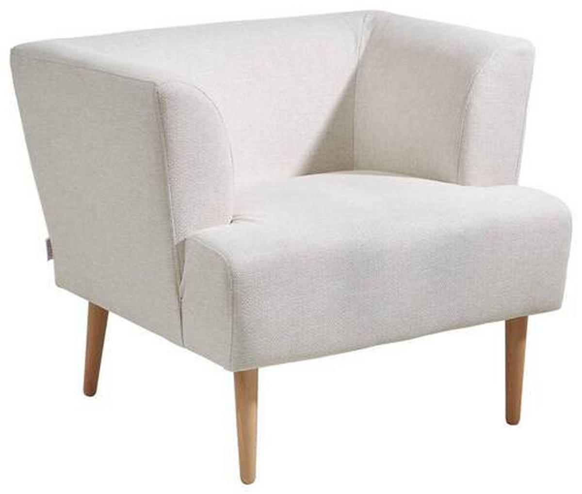 SESSEL Flachgewebe Weiß    - Buchefarben/Weiß, Design, Holz/Textil (85/71/80cm) - Hom`in