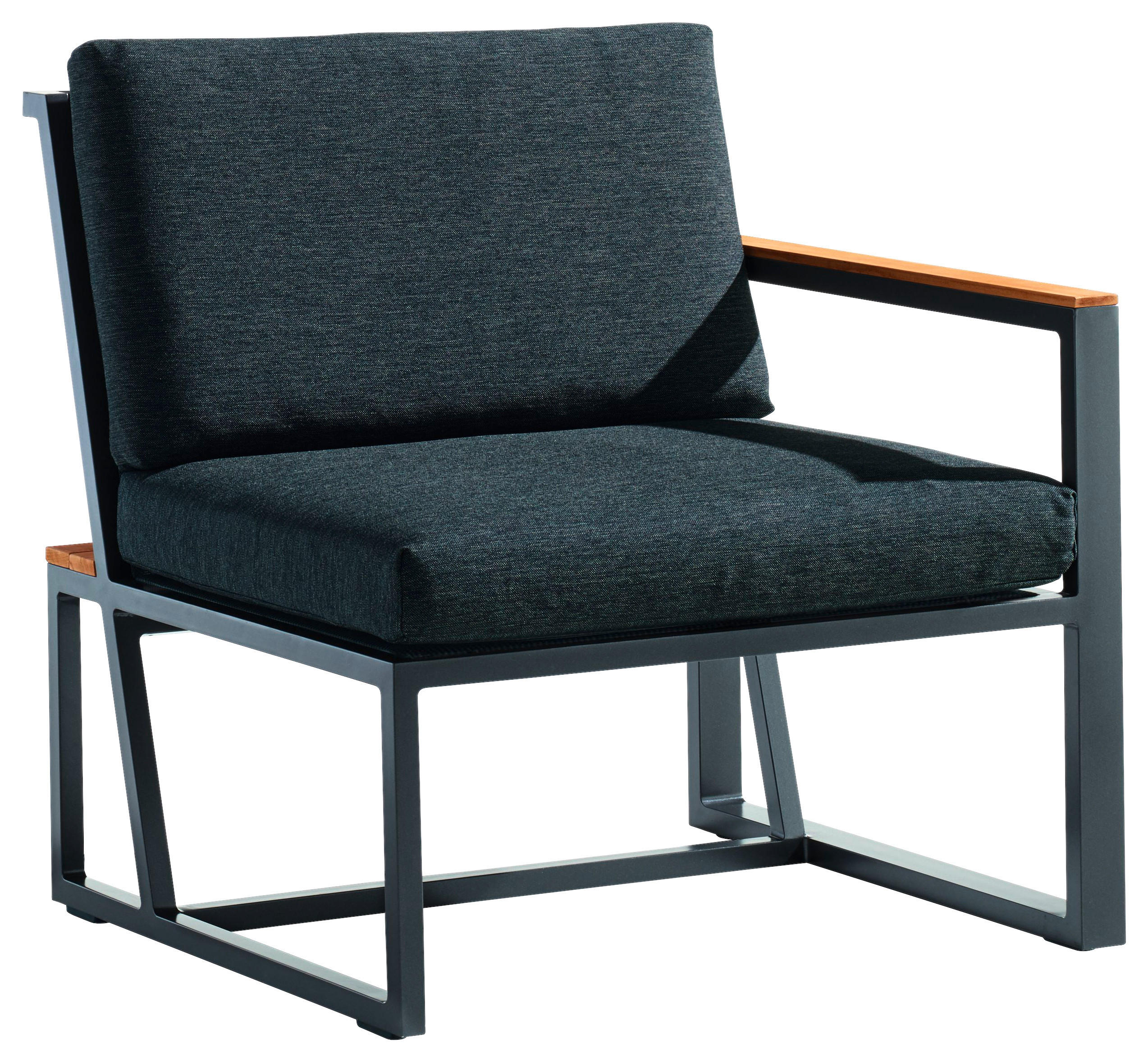 LOUNGEENDTEIL 73/78,5/77 cm Aluminium  - Grau, Basics, Holz/Textil (73/78,5/77cm) - Sieger