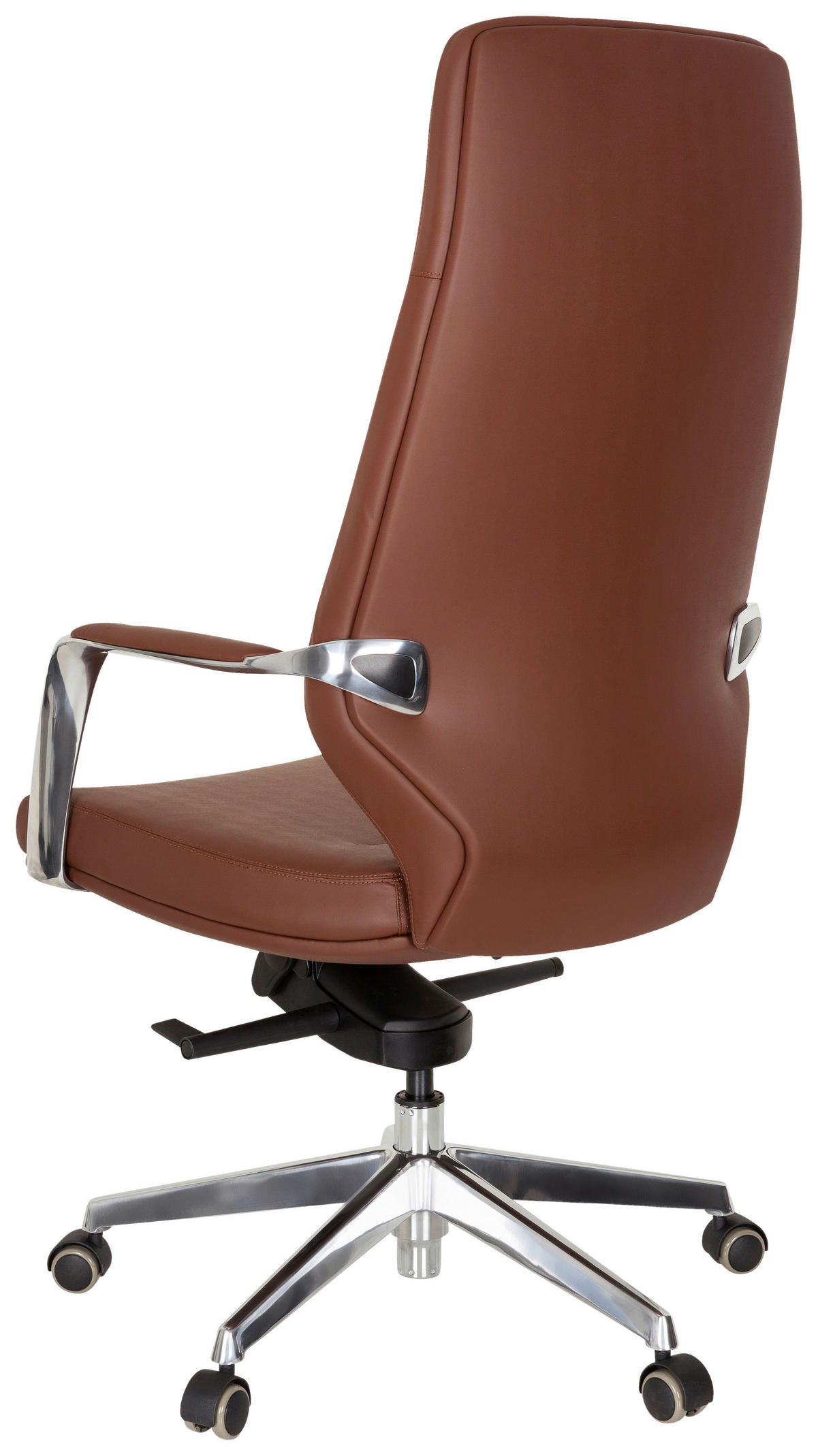 DREHSTUHL  in Lederlook Braun  - Silberfarben/Braun, Basics, Kunststoff/Textil (63/133/65cm) - MID.YOU