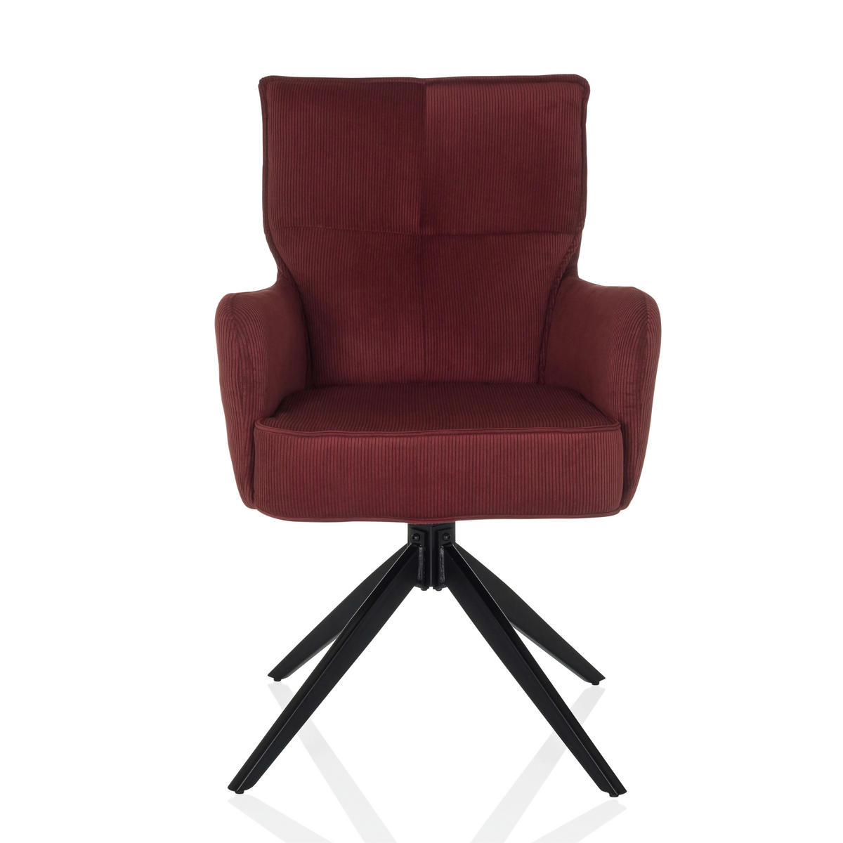 ARMLEHNSTUHL  in Cord  - Rot/Schwarz, MODERN, Textil/Metall (58/94/60cm) - MID.YOU