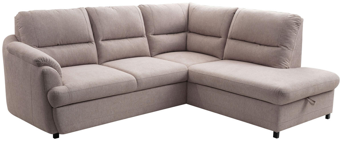 ECKSOFA Greige  - Greige/Schwarz, Basics, Holz/Textil (240/200cm) - MID.YOU