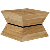 COUCHTISCH 55/55/40 cm Akazie vollmassiv quadratisch Schwarz, Akaziefarben  - Schwarz/Akaziefarben, Design, Holz (55/55/40cm) - Livetastic