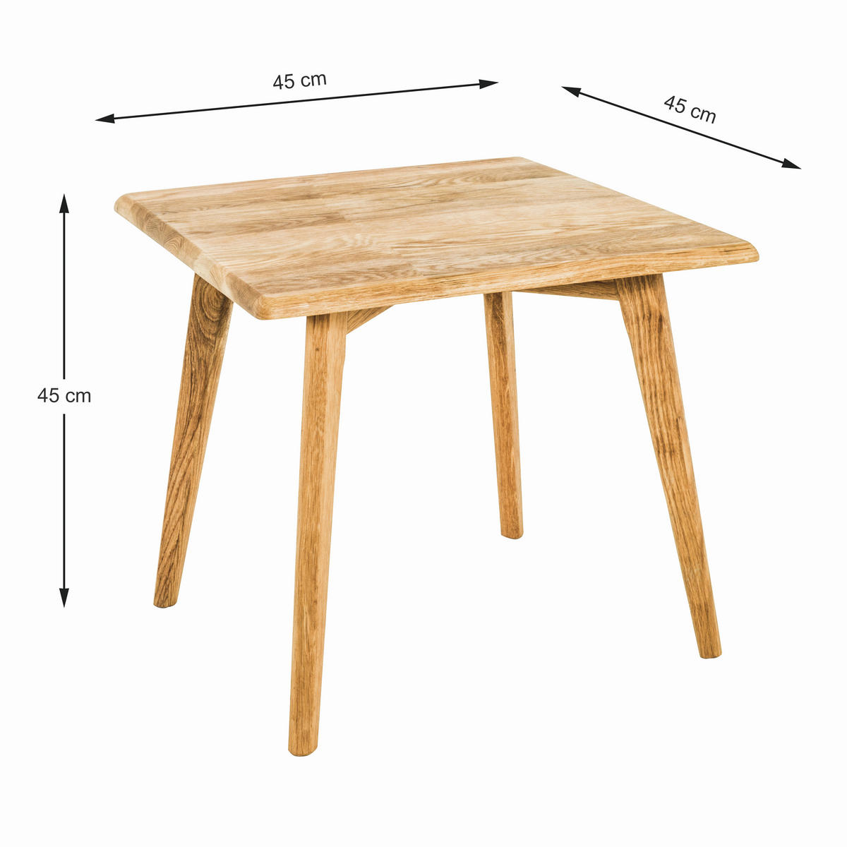 BEISTELLTISCH in Holz 45/45/45 cm  - Eichefarben, Natur, Holz (45/45/45cm)