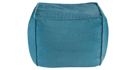 POUF Cord 66/40/66 cm  - Petrol, KONVENTIONELL, Textil (66/40/66cm) - Hom`in