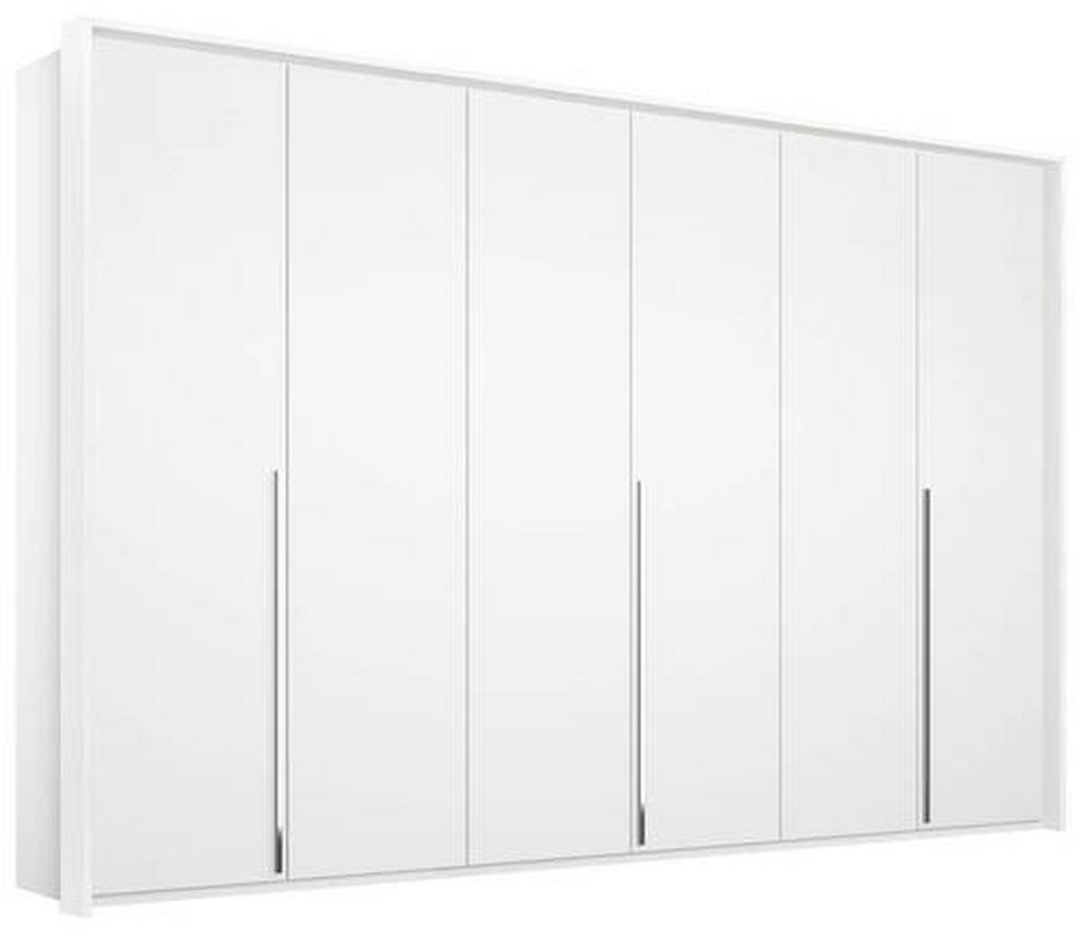 DREHTÜRENSCHRANK 301/223/60 cm 6-türig Weiß  - Chromfarben/Weiß, Design, Holzwerkstoff/Metall (301/223/60cm) - home24