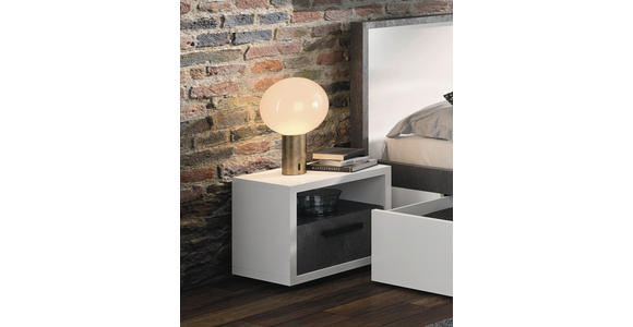 NACHTSCHRANK 52/44/41 cm - Schieferfarben/Weiß Hochglanz, Design, Holzwerkstoff/Kunststoff (52/44/41cm) - Xora