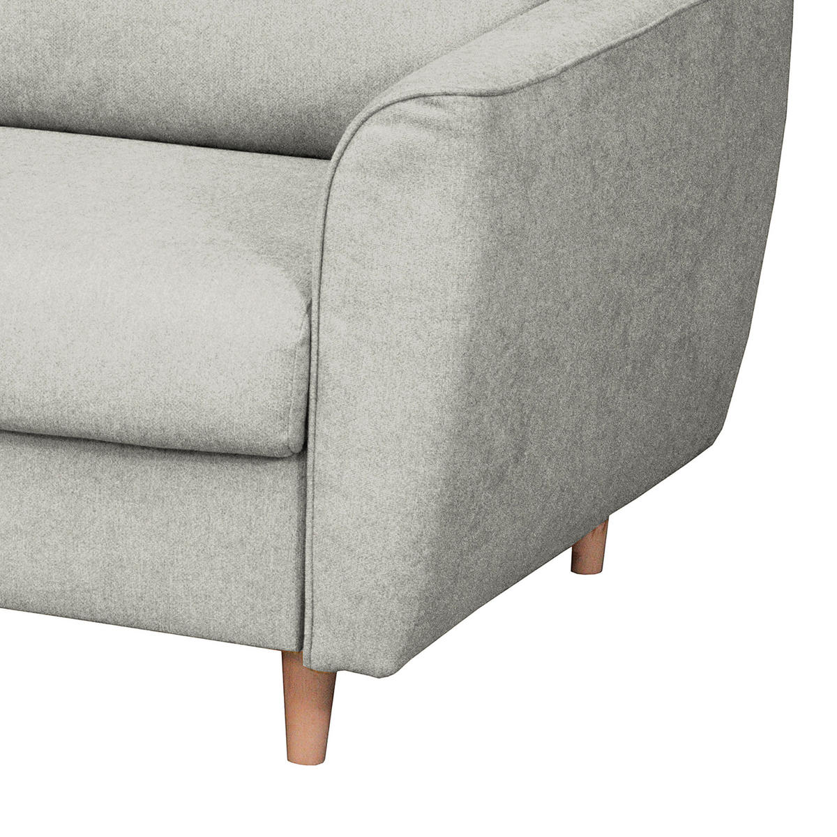 SCHLAFSOFA in Textil Hellgrau  - Buchefarben/Hellgrau, Design, Holz/Textil (195/90/102cm) - Livetastic