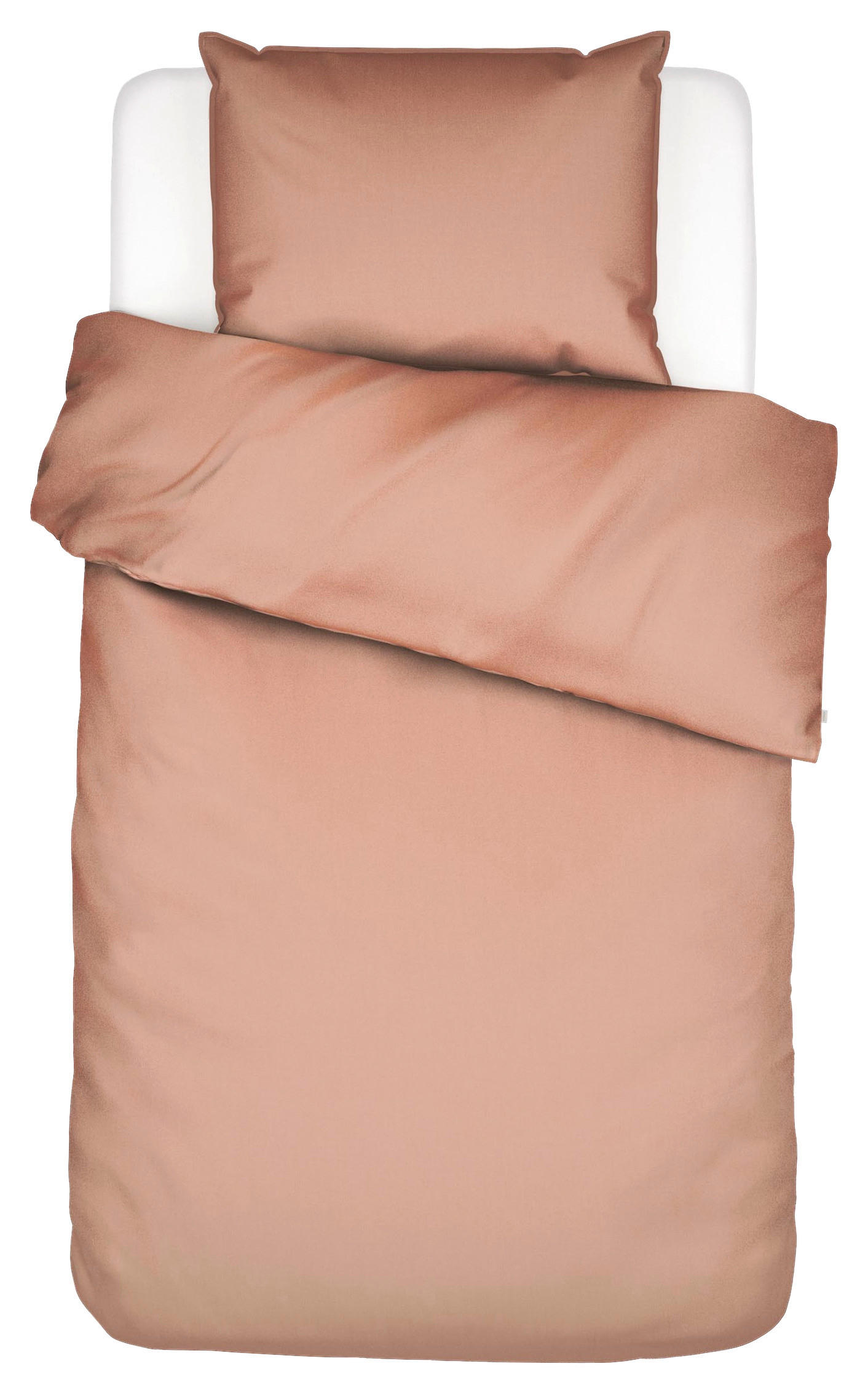 POSTEĽNÁ BIELIZEŇ, satén, terakota, 140/200 cm - terakota, Basics, textil (140/200cm) - Essenza