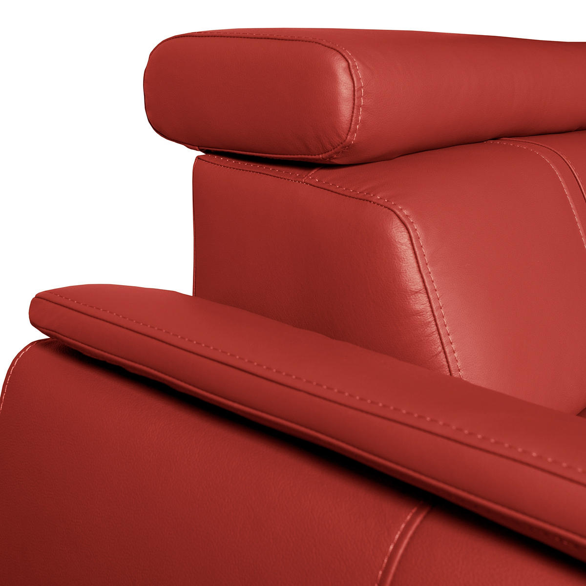 ECKSOFA  in Echtleder Rot  - Wengefarben/Rot, Design, Leder/Holz (265/265cm) - Livetastic