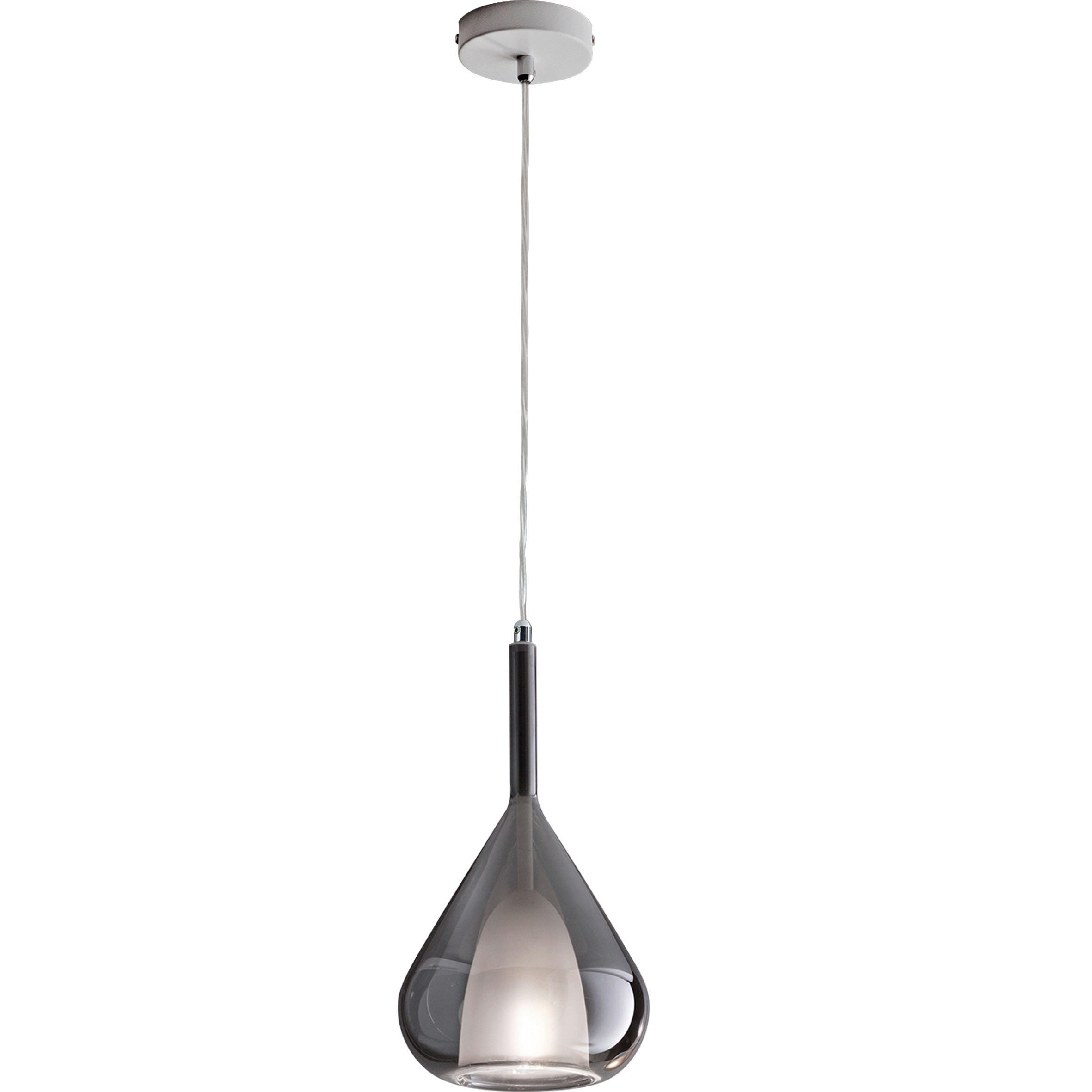 HÄNGELEUCHTE 20/200 cm  - Grau, Design, Glas/Metall (20/200cm) - Fabas Luce