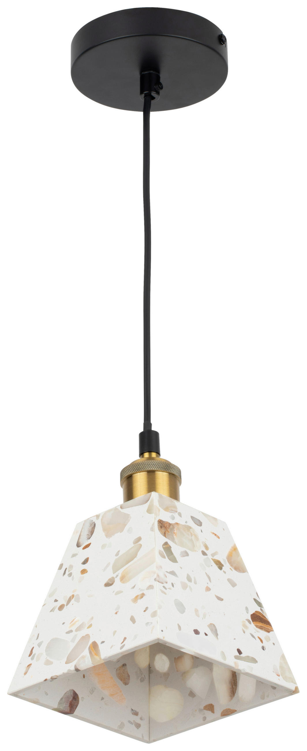 HÄNGELEUCHTE 15/15/120 cm   - Beige, Design, Stein/Metall (15/15/120cm) - Collet's Monde